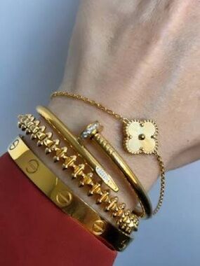18k Gold Plated Clover Pendant Bracelet